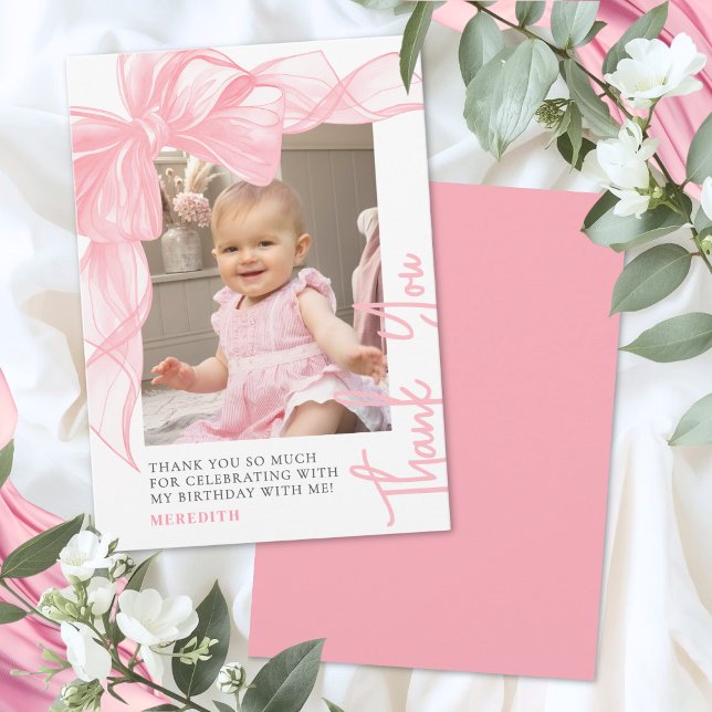 Pink Bow Dankeskarte (Pink Bow Thank You Card)