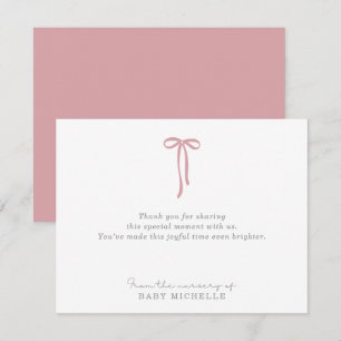 PINK Bow, de la pouponnière de, carte texte