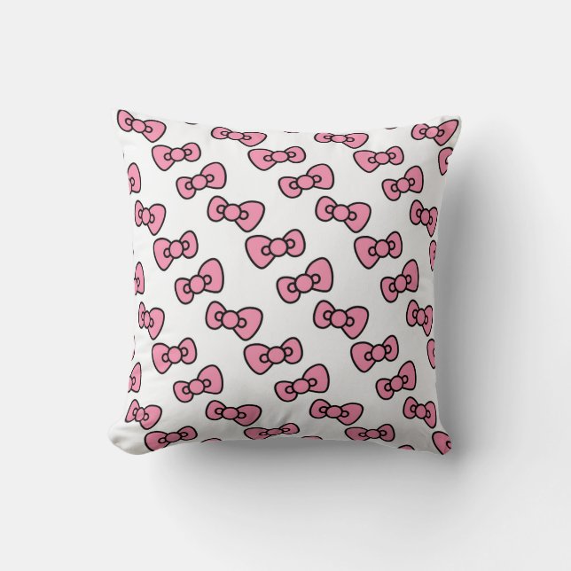 Pink Bow Delight Kissen (Vorderseite)