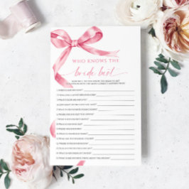 Pink Bow, der das beste Spiel der Braut kennt