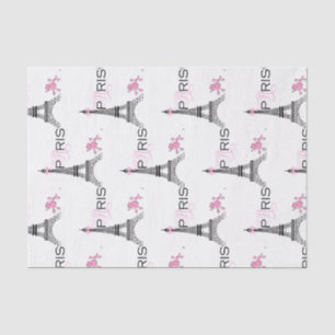 Pink Bow Eiffel Tower Paris Frankreich Poodle Chic Seidenpapier