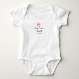 PINK BOW EINFACHE BABY DUSCHE HINZUFÜGEN NAME DATU BABY STRAMPLER