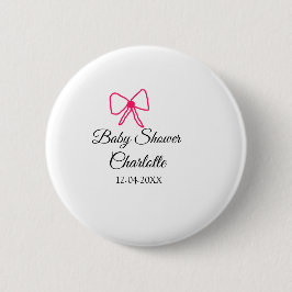 PINK BOW EINFACHE BABY DUSCHE HINZUFÜGEN NAME DATU BUTTON