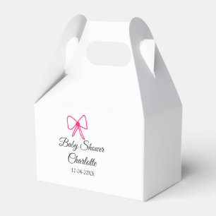 PINK BOW EINFACHE BABY DUSCHE HINZUFÜGEN NAME DATU GESCHENKSCHACHTEL