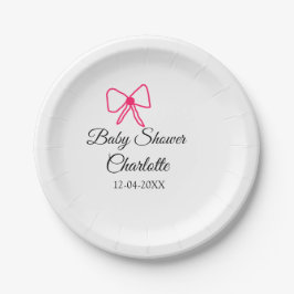 PINK BOW EINFACHE BABY DUSCHE HINZUFÜGEN NAME DATU PAPPTELLER