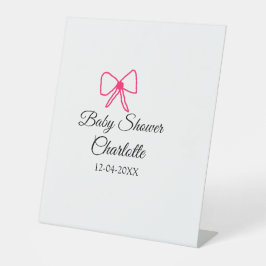 PINK BOW EINFACHE BABY DUSCHE HINZUFÜGEN NAME DATU SOCKELSCHILD