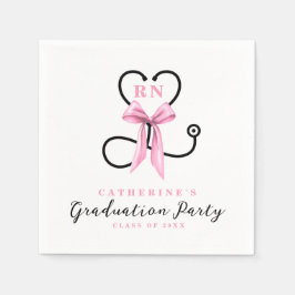 Pink Bow Eingetragener Nurse-Abschluss Serviette