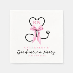Pink Bow Eingetragener Nurse-Abschluss Serviette