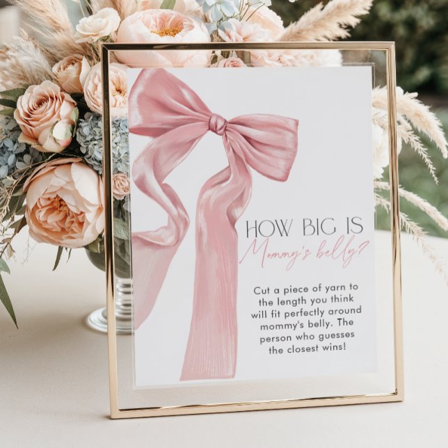 Pink Bow Elegant Coquette Wie groß ist Mommy's Bau Poster (Von Creator hochgeladen)