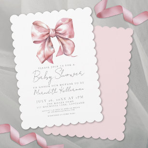 Pink Bow Elegante Coquette Girl Babydusche Einladung