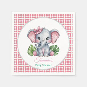 Pink Bow Elephant Girl Baby Dusche Serviette