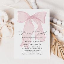 Pink Bow Es ist eine Girl Baby Dusche