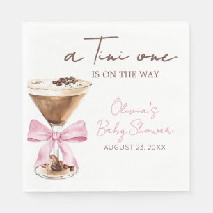 Pink Bow Espresso Martini Baby Shower Serviette