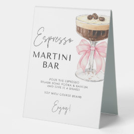 Pink Bow Espresso Martini Bar Sign Tischaufsteller