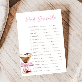 Pink Bow Espresso Martini Shower Scramble Game