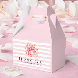 Pink Bow Floral Aquarell Babydusche Geschenkschachtel