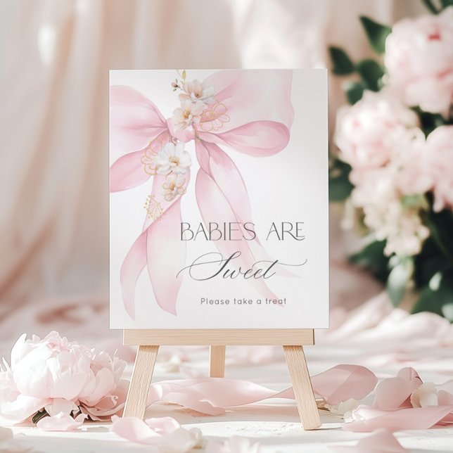 Pink Bow Floral Babys sind süß Poster (Von Creator hochgeladen)