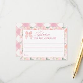 Pink Bow Floral Coquette Babyduschkarte Begleitkarte