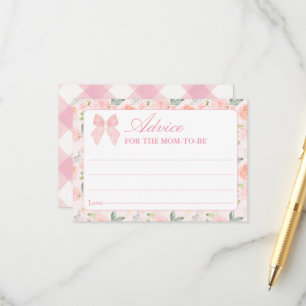 Pink Bow Floral Coquette Babyduschkarte Begleitkarte