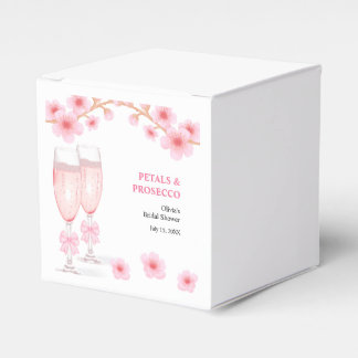 Pink Bow Floral Petals and Prosecco Bridal Shower  Geschenkschachtel