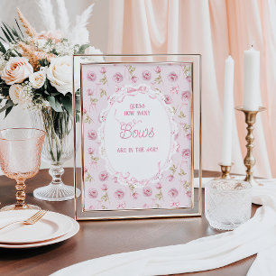 Pink Bow Floral Rose Kinderdusche wie viele Bow Poster