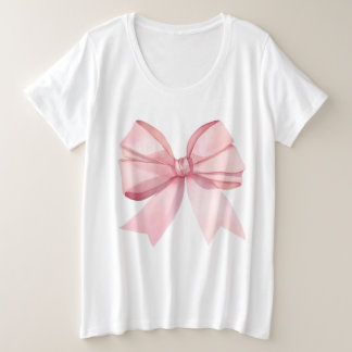 Pink Bow for Women Große Größe T-Shirt