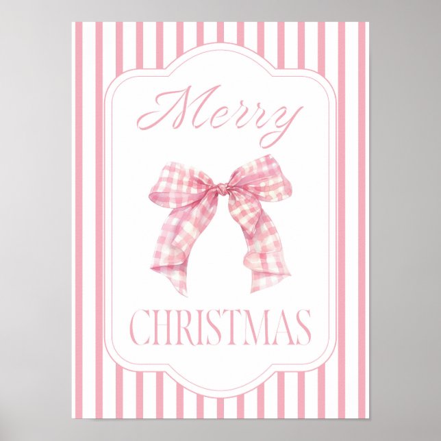 Pink Bow Frohe Weihnachtsgebäck Poster (Vorne)