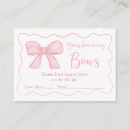 Pink Bow Geburtstagsguess wie viele Spiele Begleitkarte