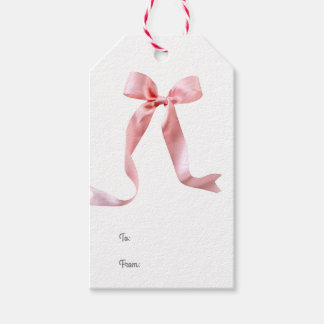 Pink Bow-Geschenk-Tag Geschenkanhänger