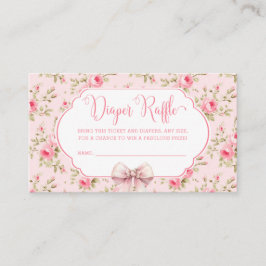 Pink Bow Girl Baby Dusche Windeln Raffelumschließu Begleitkarte