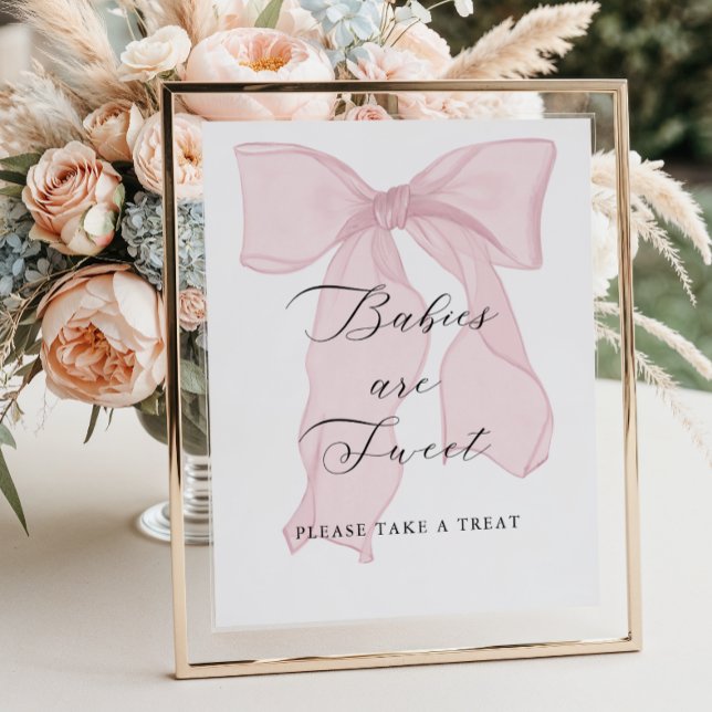 Pink Bow Girl Babydusche Babys sind süß Poster (Von Creator hochgeladen)