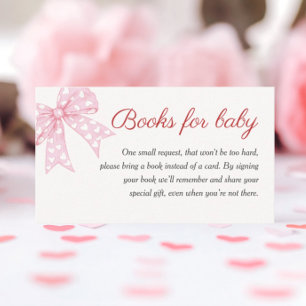 Pink Bow Girl Babydusche Bücher für Baby Begleitkarte