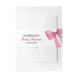 Pink Bow Girl Babydusche Einladungsbanderole