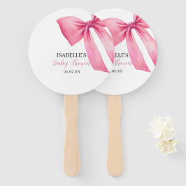 Pink Bow Girl Babydusche Fächer