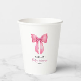 Pink Bow Girl Babydusche Pappbecher