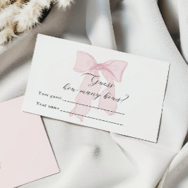 Pink Bow Girl Babydusche Raten Sie wie viele Bogen Begleitkarte