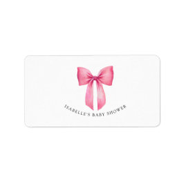 Pink Bow Girl Babydusche Rücksendeadresse Adressaufkleber
