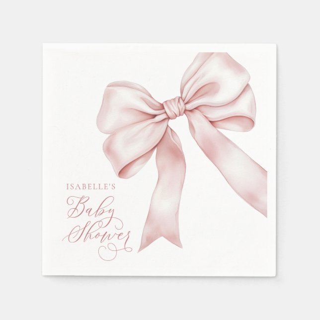 Pink Bow Girl Babydusche Serviette (Vorderseite)