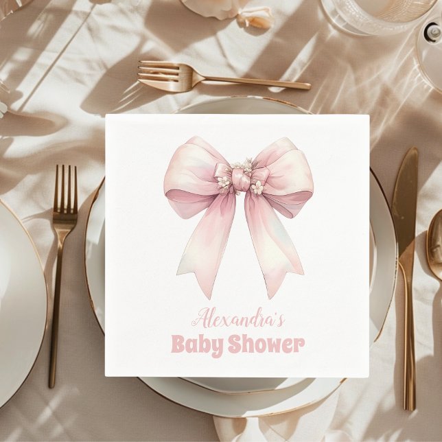 Pink Bow Girl Babydusche Serviette (Von Creator hochgeladen)