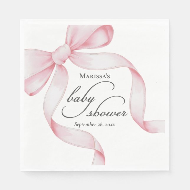 Pink Bow Girl Babydusche Serviette (Vorderseite)