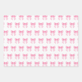Pink Bow Girl Babydusche Wrapping Paper Geschenkpapier Set