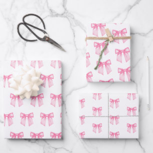 Pink Bow Girl Babydusche Wrapping Paper Geschenkpapier Set