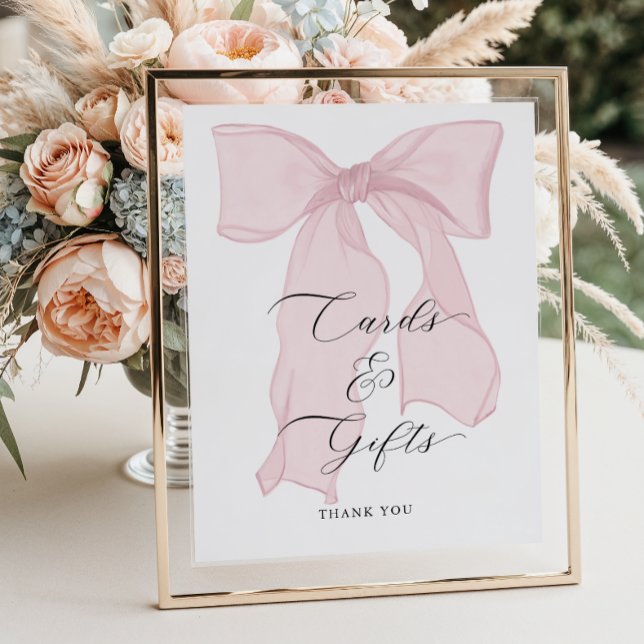 Pink Bow Girl Babyduschkarten und Geschenke Poster (Von Creator hochgeladen)