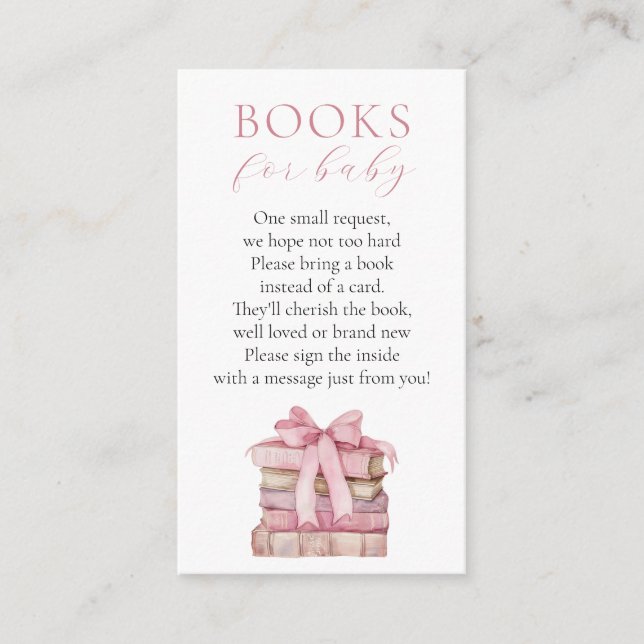 Pink Bow Girl Books for Baby insert card (Vorderseite)