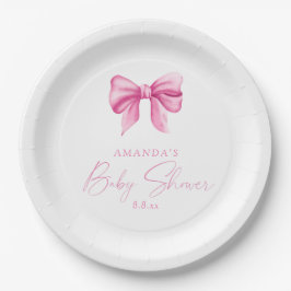 PINK BOW Girl Dusche Pappteller