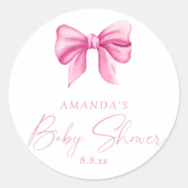 PINK BOW Girl Dusche Runder Aufkleber