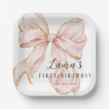 Pink Bow Girl First Birthday Party 