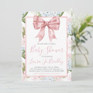 Pink Bow Girl Preppy Southern Baby Dusche Einladung