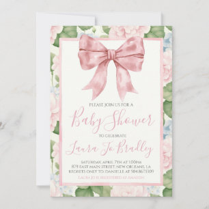 Pink Bow Girl Preppy Southern Baby Dusche Einladung