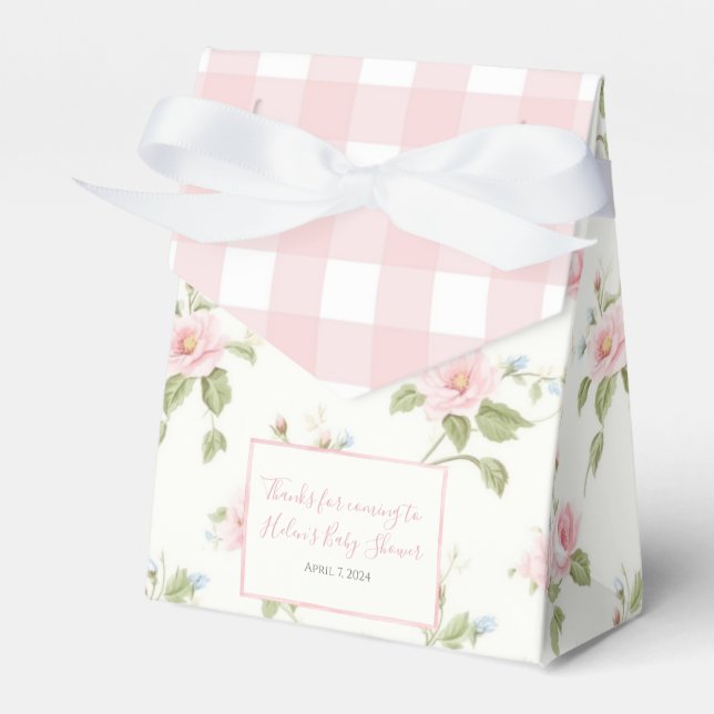 Pink Bow Girl Preppy Southern Baby Dusche Geschenkschachtel (Vorderseite)